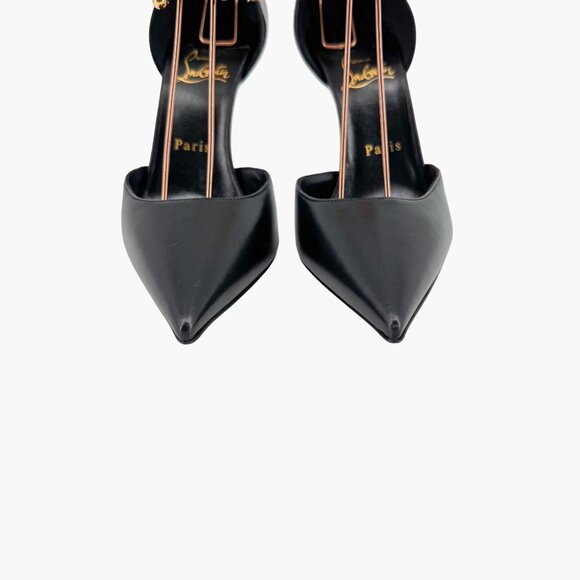 Christian Louboutin Gourmi Black Anklet Charm Pumps Heels Size 39.5 US 9.5 - Picture 5 of 16